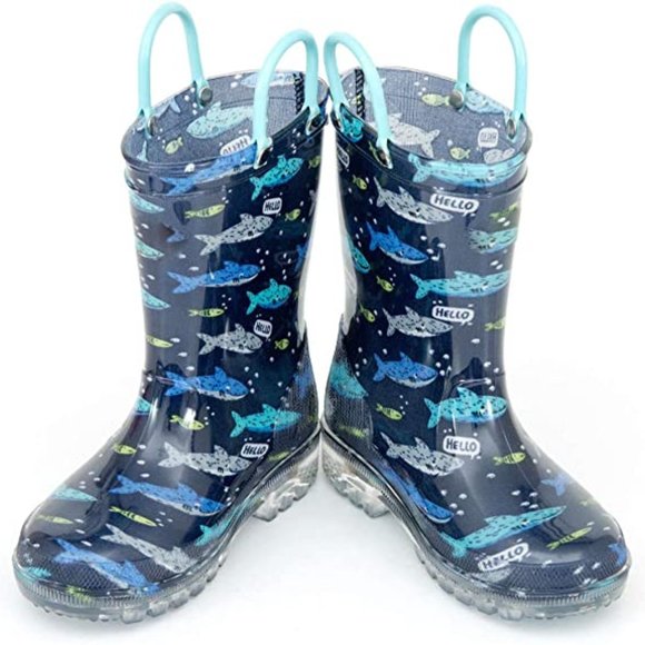 Hugrain Other - (1543) Hugrain Blue Shark Rain Boots for Boys Size 9 Toddler